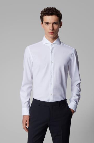 Koszula BOSS Slim Fit Białe Męskie (Pl25734)